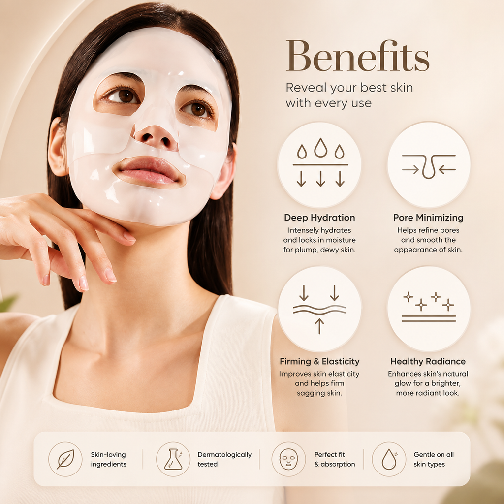 Bio Collagen Face Mask – Deep Hydration & Firming Sheet Mask for Glowing Skin (Pack of 3)